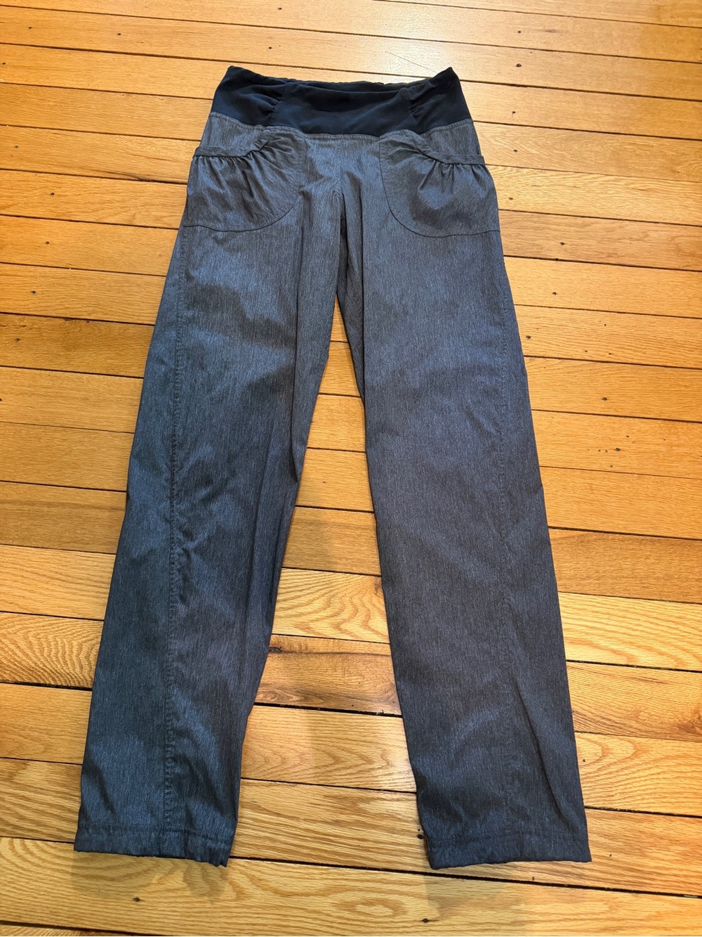 prAna Charcoal Grey Heather Summit Wide Leg Hiking Gorpcore Pants S